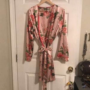 silk floral robe